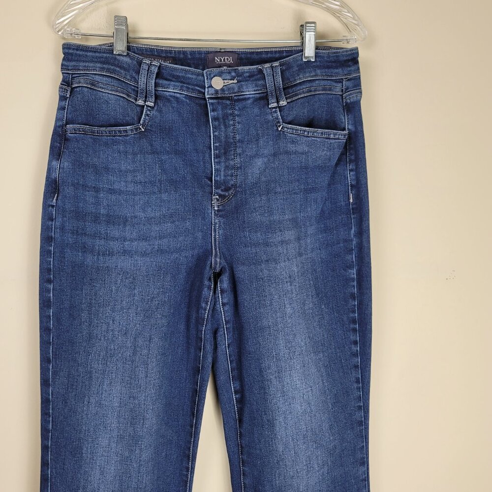 NYDJ Relaxed Straight Ankle Jeans Size 10 Medium Wash Lift Tuck Stretch Denim - Picture 12 of 14